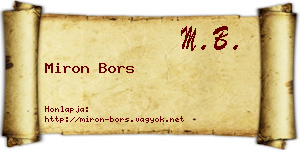 Miron Bors névjegykártya